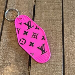Pink Designer Monogram Keychain